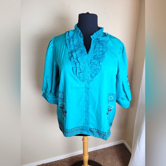 V-Neck 3/4 Sleeve Blouse - Picture 1 of 5